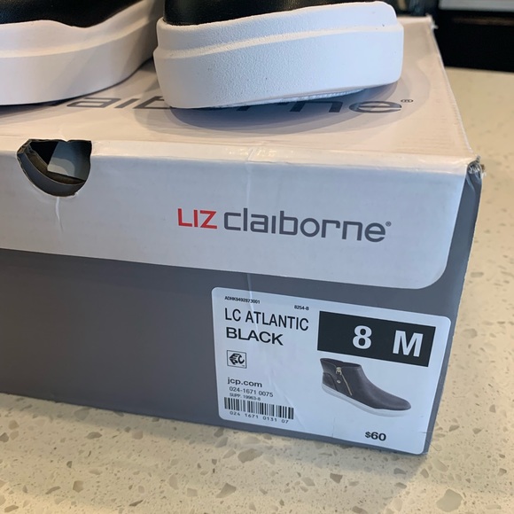 Liz Claiborne Sneaker Ankle Shoes (Atlantic) Black! New - Picture 7 of 8